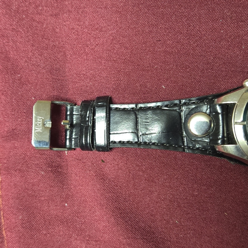 Disney Mickey Mouse Silver and Black Watch - Picture 2 of 4